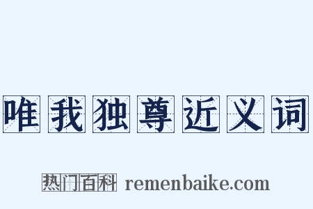 唯我独尊近义词是什么意思的图片
